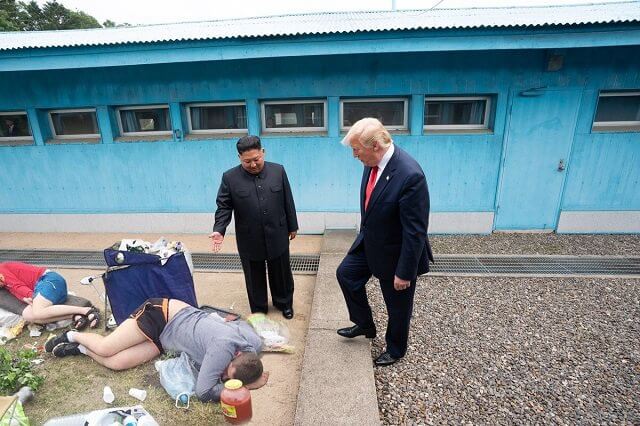 متعة الصورة على دونالد ترامب وكيم جونغ أون