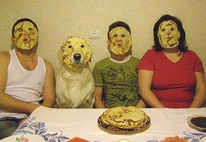 الكلاب التي ترتدي أقنعة الخبز